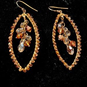 Bronze leaf dangle earrings
